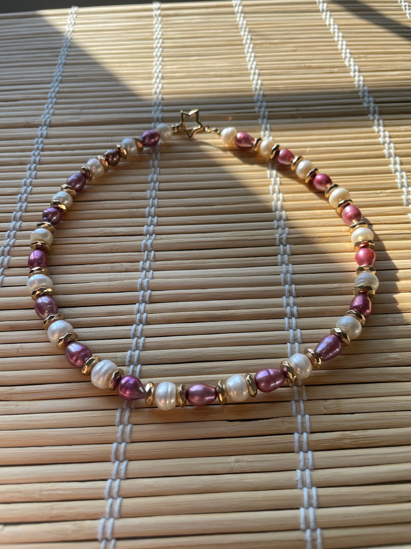 Golden Plum Pearl Necklace