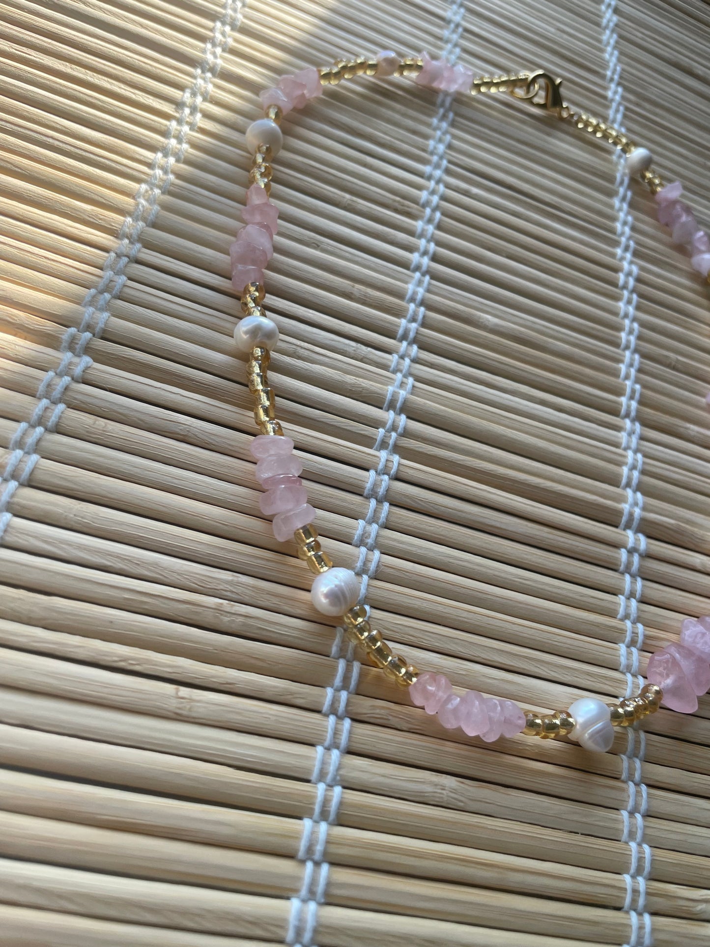 Rose quartz X Freshwater pearls