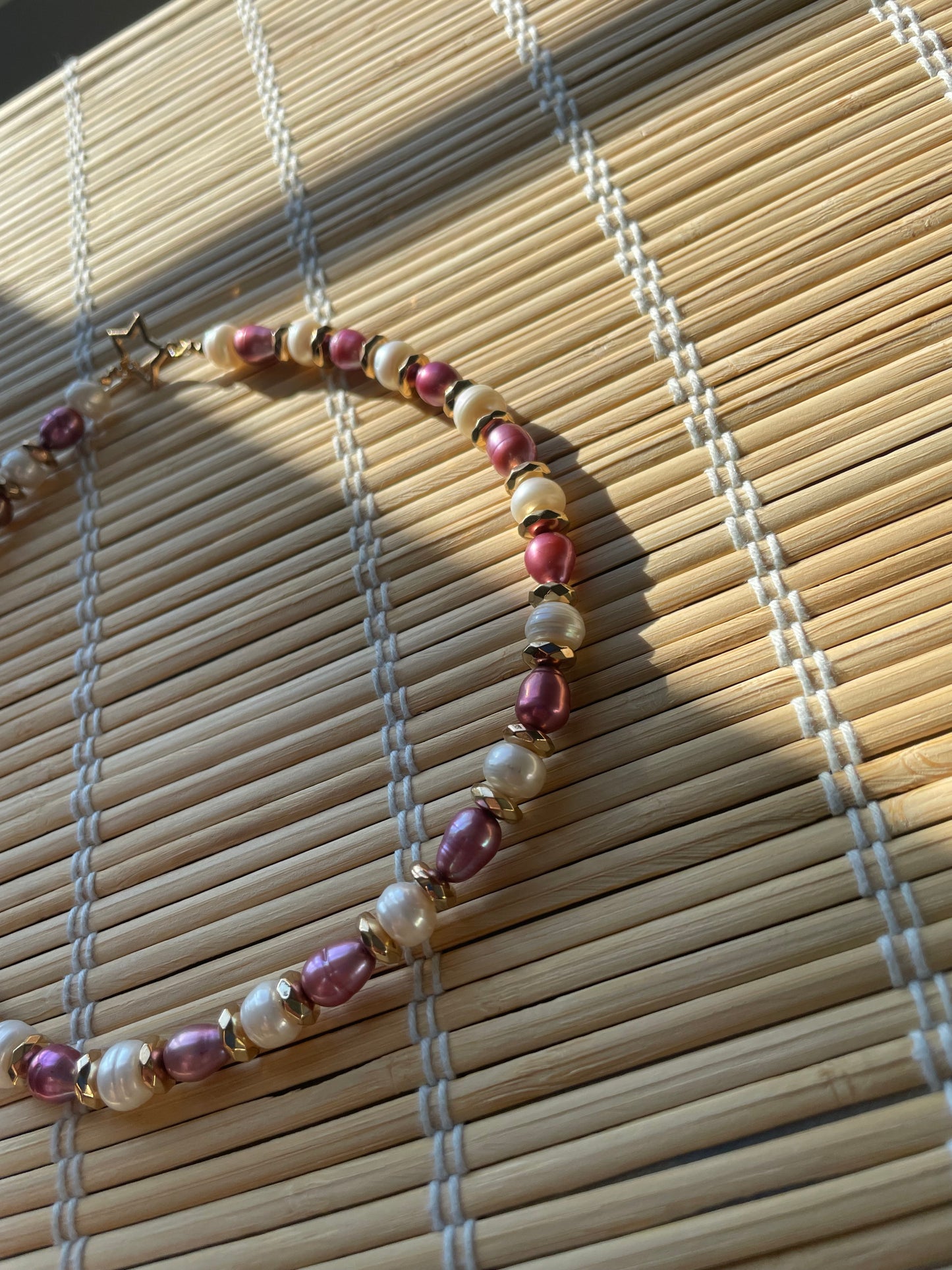Golden Plum Pearl Necklace