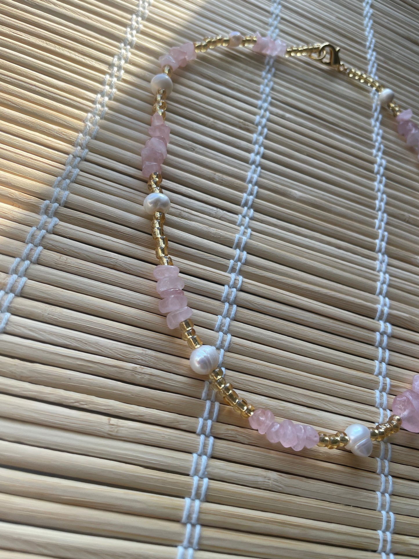 Rose quartz X Freshwater pearls